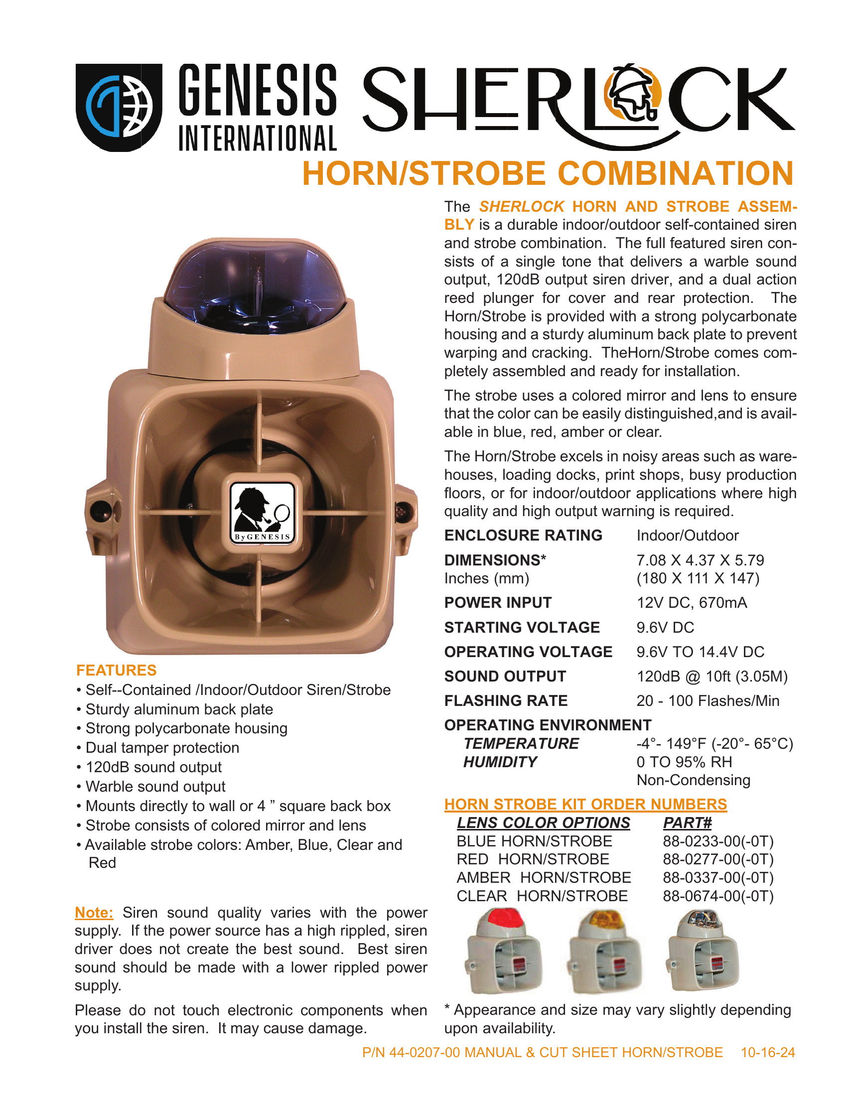 88-0233-00 (KIT HORN STROBE - BLUE)